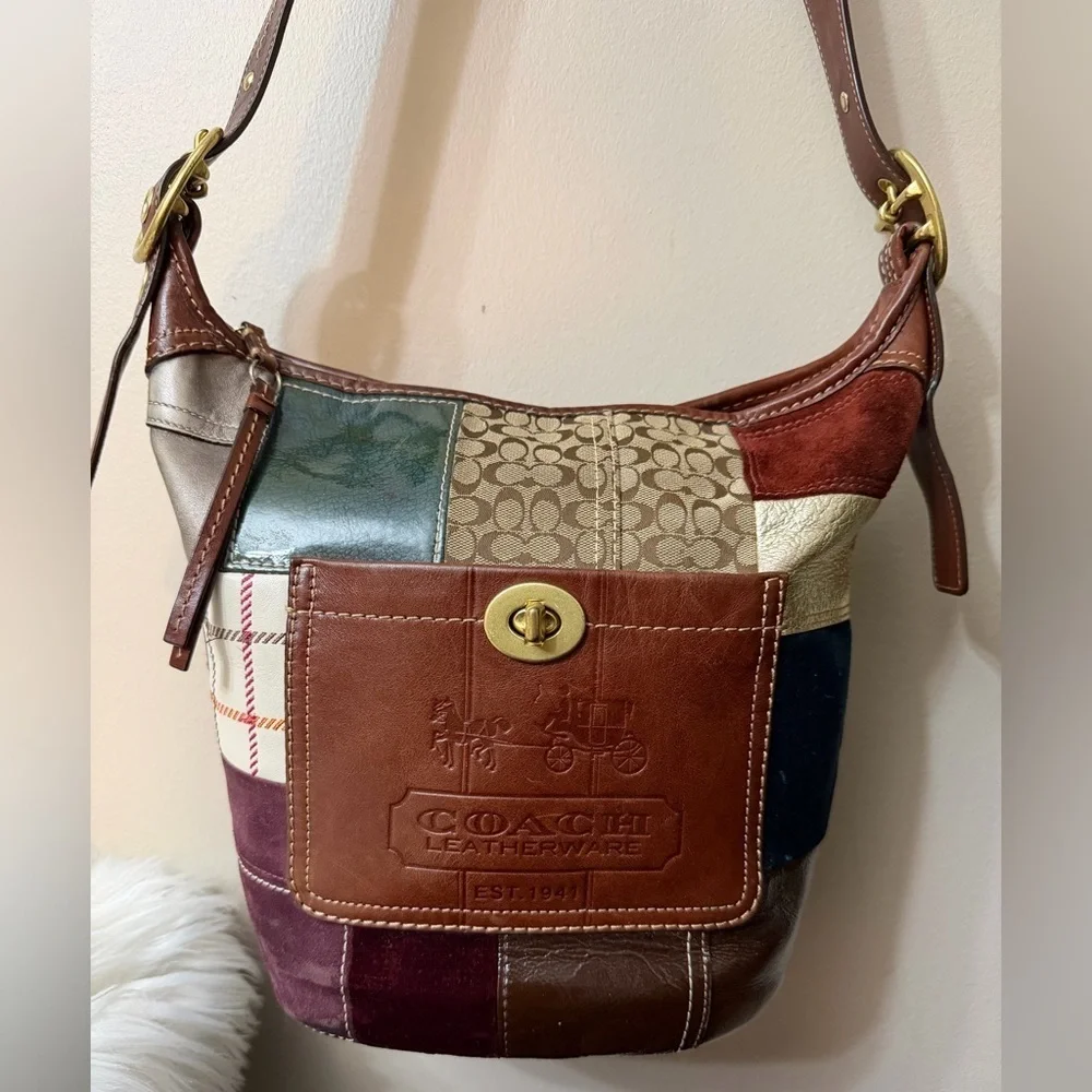Vintage Coach Bleecker Holiday Patchwork Duffle bag#11356